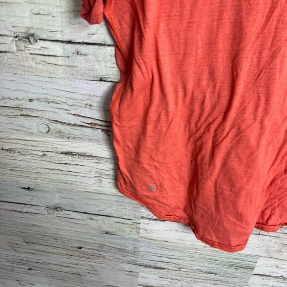 Lululemon Runaway Tee orange pocket striped cheetah size 6 - Picture 8 of 10